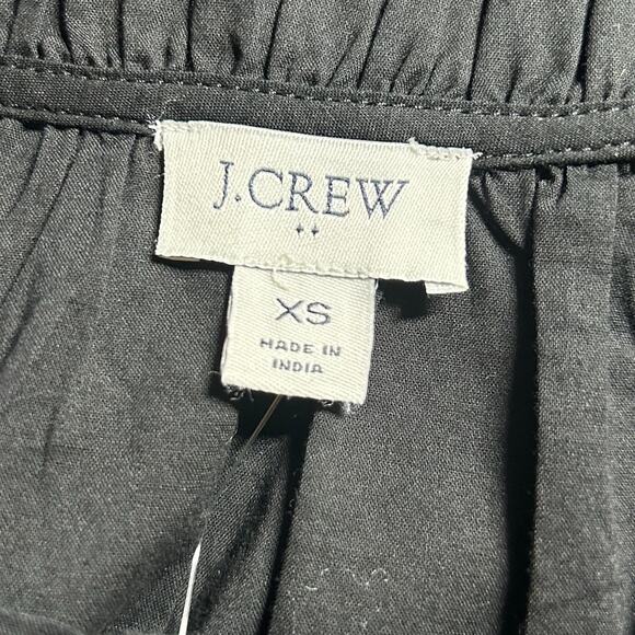 J. Crew Factory Womens Flutter Sleeve V Neck Black Cotton Blouse Top XS NEW - Picture 6 of 6